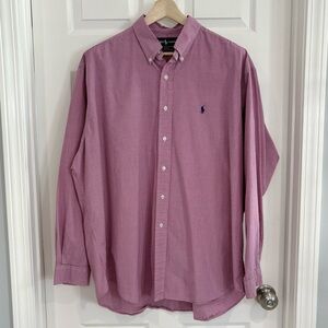 Ralph Lauren Blake Red Checked Plaid Button Down Dress Shirt XL Pony Polo Cotton